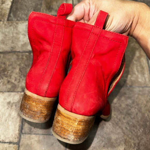 Jeffrey Campbell Suede Red Leather ankle boot sz 40 - Picture 4 of 6
